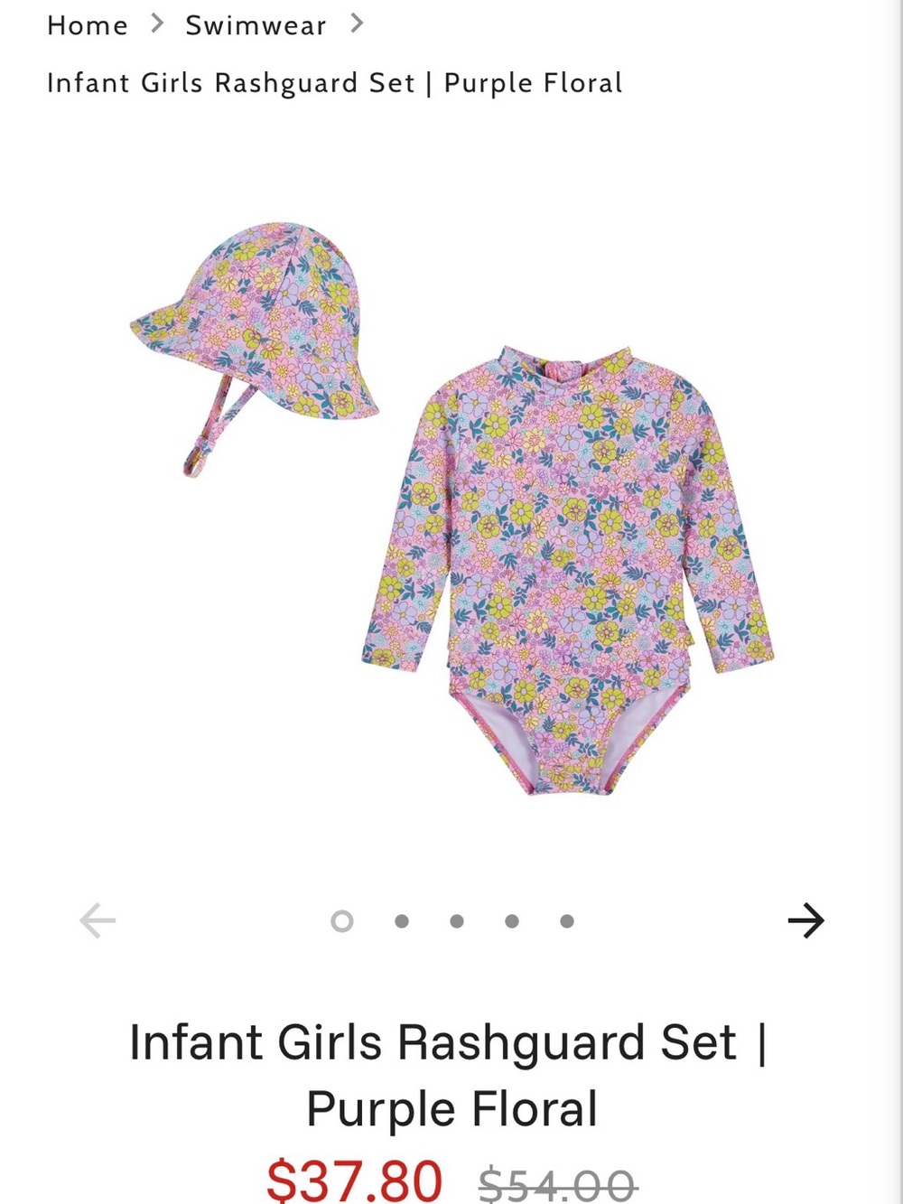 Andy & Evan Purple Floral Long-Sleeve One-Piece Rashguard with Hat